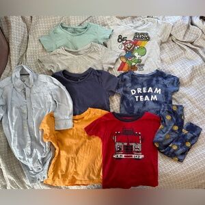 Baby toddler boy bundle set of tops